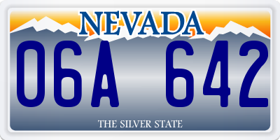 NV license plate 06A642