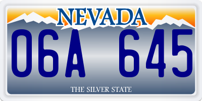 NV license plate 06A645