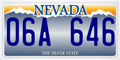 NV license plate 06A646