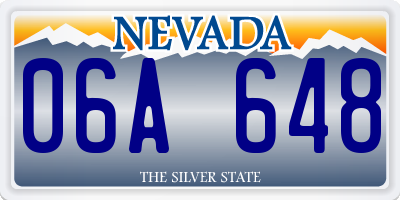 NV license plate 06A648