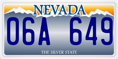 NV license plate 06A649