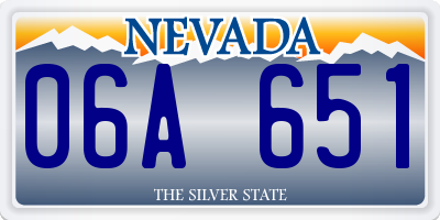 NV license plate 06A651