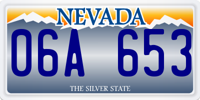 NV license plate 06A653