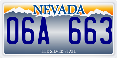 NV license plate 06A663