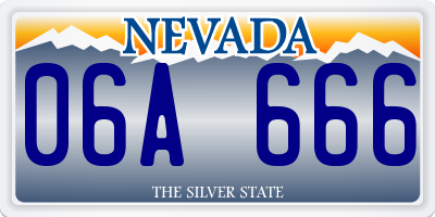 NV license plate 06A666