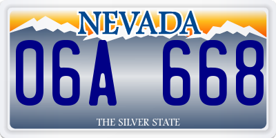 NV license plate 06A668