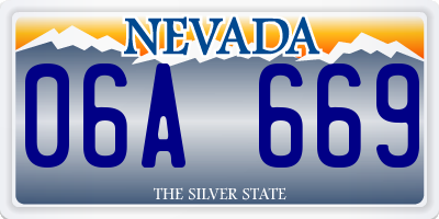 NV license plate 06A669