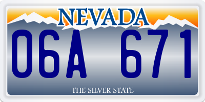 NV license plate 06A671