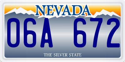 NV license plate 06A672