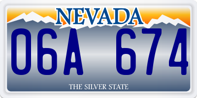 NV license plate 06A674