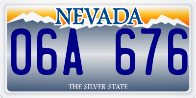 NV license plate 06A676