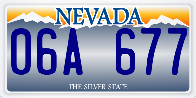 NV license plate 06A677