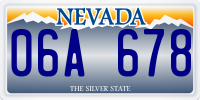 NV license plate 06A678