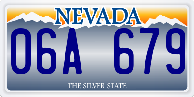 NV license plate 06A679