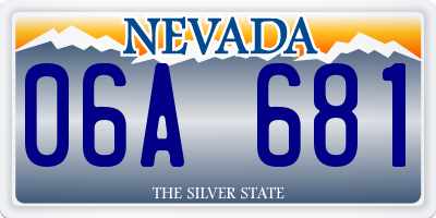 NV license plate 06A681