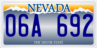 NV license plate 06A692