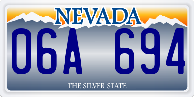 NV license plate 06A694