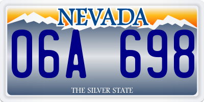 NV license plate 06A698