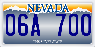 NV license plate 06A700