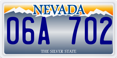 NV license plate 06A702