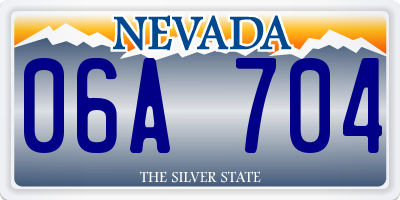 NV license plate 06A704