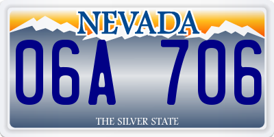 NV license plate 06A706