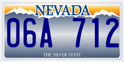 NV license plate 06A712