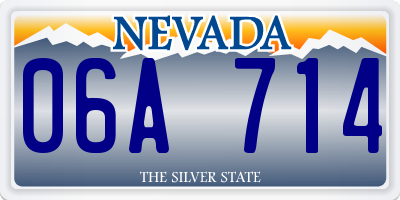 NV license plate 06A714