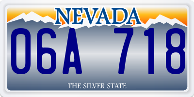 NV license plate 06A718