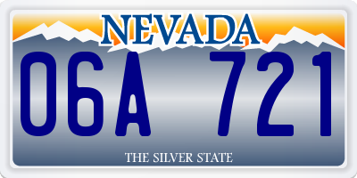 NV license plate 06A721