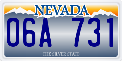 NV license plate 06A731