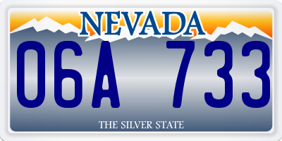 NV license plate 06A733