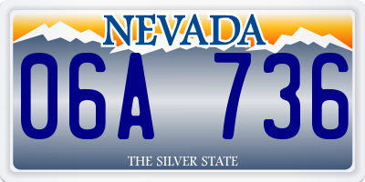 NV license plate 06A736