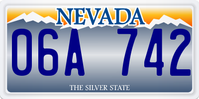 NV license plate 06A742