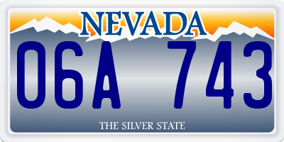 NV license plate 06A743