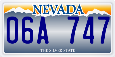 NV license plate 06A747