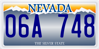 NV license plate 06A748