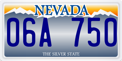 NV license plate 06A750