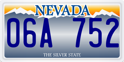 NV license plate 06A752