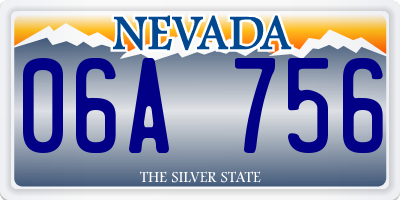 NV license plate 06A756