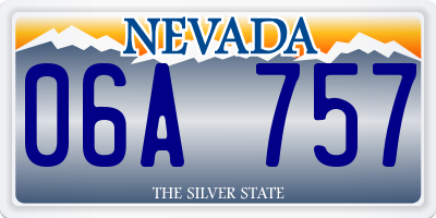 NV license plate 06A757