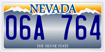 NV license plate 06A764