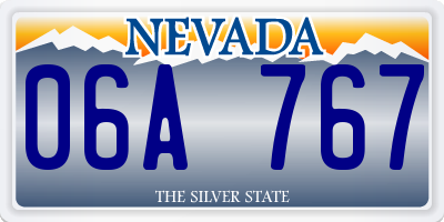 NV license plate 06A767