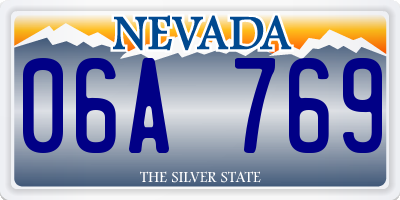 NV license plate 06A769