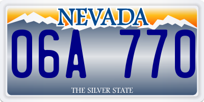 NV license plate 06A770