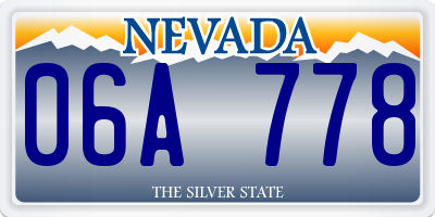NV license plate 06A778