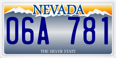 NV license plate 06A781