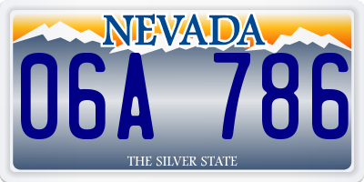 NV license plate 06A786