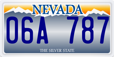 NV license plate 06A787