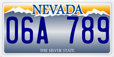 NV license plate 06A789